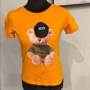 Orange women  T-Shirt with Bear Print